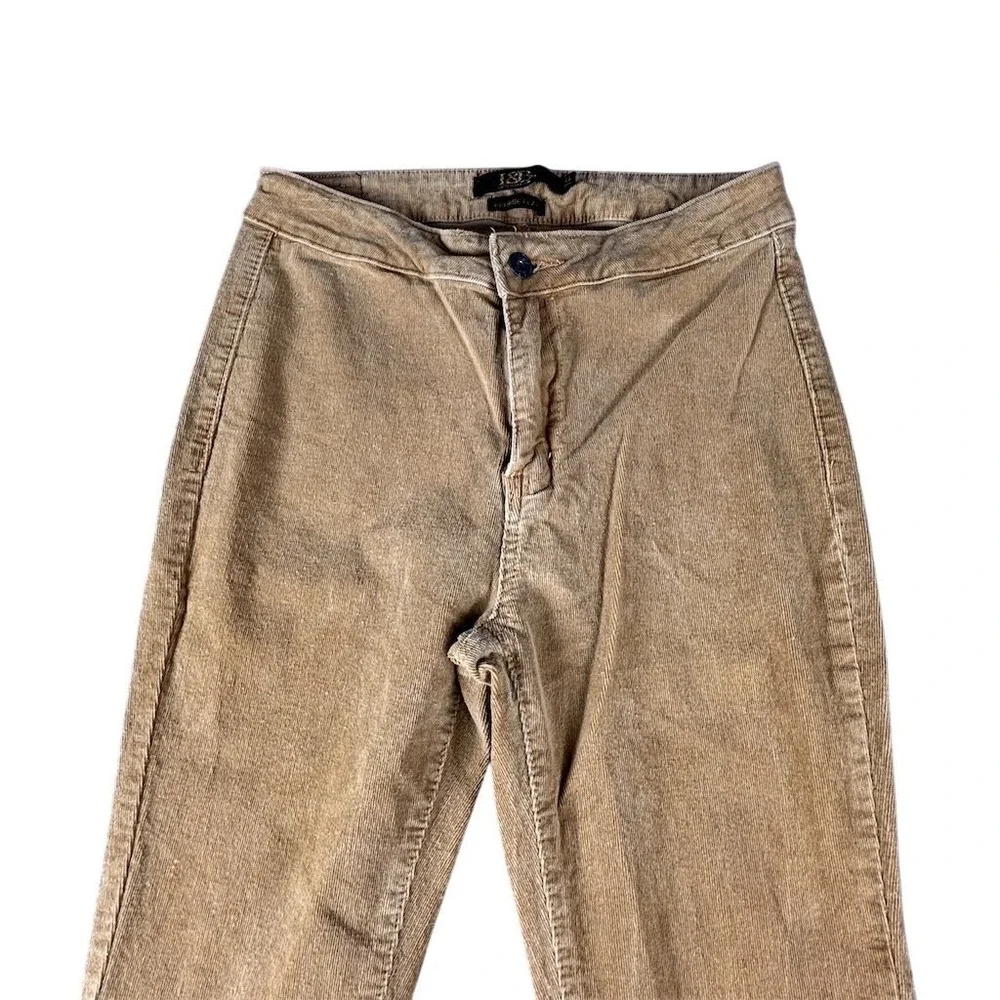 Lucky & Blessed Pants Womens Size 6 Beige‎ High Rise Flare Wide Leg Fray
